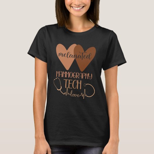 Black Mammography Tech Melanated Black History Mam T-Shirt (Vorderseite)