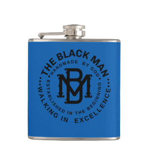 Black Man Emblem Liquor Vinyl Wrapped Flask Flachmann