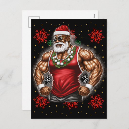 Black Man Melanin Weihnachten Weihnachtsklaus Ugly (Vorne/Hinten)