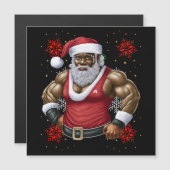 Black Man Melanin Weihnachten Weihnachtsklaus Ugly Magnetkarte (Vorne/Hinten)