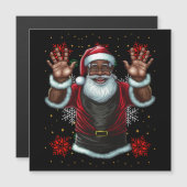 Black Man Melanin Weihnachten Weihnachtsklaus Ugly Magnetkarte (Vorne/Hinten)