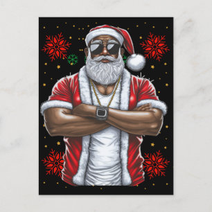 Black Man Melanin Weihnachten Weihnachtsklaus Ugly Postkarte