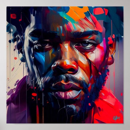 Black man’s challenge poster (Vorne)