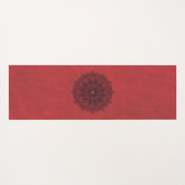 Black Mandala auf der Roten Ebene Hintergrund Yogamatte (Rückseite (Horizontal))