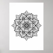 Black Mandala auf Weiß Poster (Vorne)