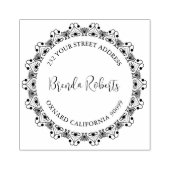 Black Mandala Border Custom Modern Typografy Gummistempel (Prägung)