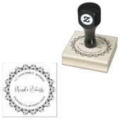 Black Mandala Border Custom Modern Typografy Gummistempel (Stempel)