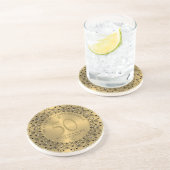 Black Mandala On Gold 50 Jahre Hochzeit Getränkeuntersetzer (Seite)