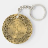 Black Mandala On Gold 50 Jahre Hochzeit Schlüsselanhänger (Rückseite)