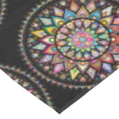 Black Mandala Rainbow Indian Pattern Tableclout Tischdecke (Schrägansicht)