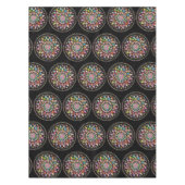 Black Mandala Rainbow Indian Pattern Tableclout Tischdecke (Vorderseite)