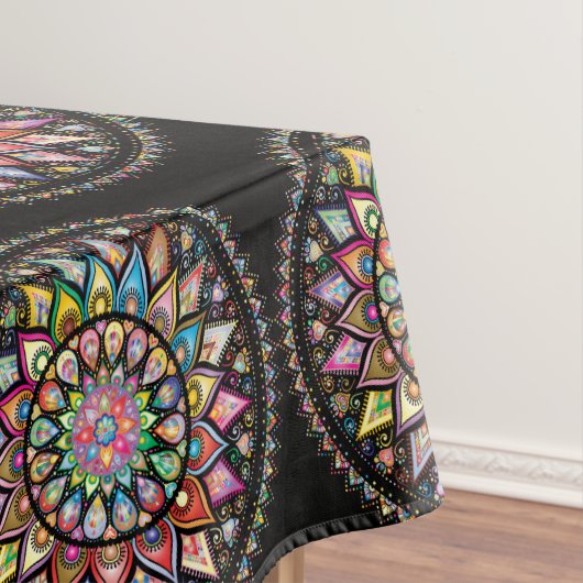 Black Mandala Rainbow Indian Pattern Tableclout Tischdecke (Beispiel)