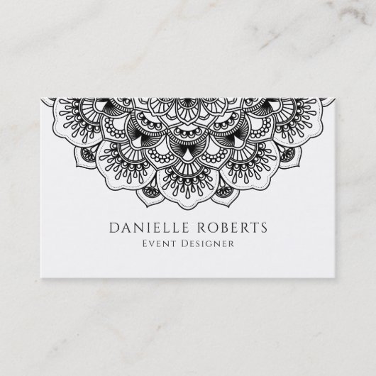 Black Mandala Visitenkarte (Vorderseite)