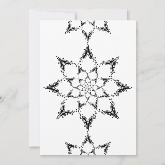 Black Mandala Wedding Einladung (Rückseite)