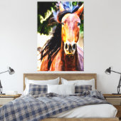 *~* Black Mane Horse AR22 Equine Art Canvas Print Leinwanddruck (Insitu (Schlafzimmer))