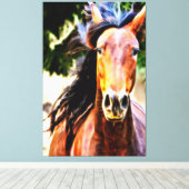 *~* Black Mane Horse AR22 Equine Art Canvas Print Leinwanddruck (Insitu (Holzboden))