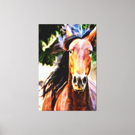 *~* Black Mane Horse AR22 Equine Art Canvas Print Leinwanddruck (Vorderseite)