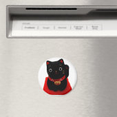 Black Maneki Neko auf einem roten Teppich Magnet (In Situ (Geschirrspüler))