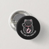 Black Maneki Neko Button (Vorne & Hinten)
