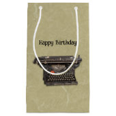 Black Manual Old Time Schreibwriter auf Tan Kleine Geschenktüte (Vorderseite)