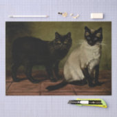 Black Manx und Siamese Cat Ephemera Decoupage Seidenpapier (Handwerk)