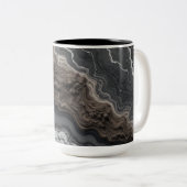 Black Marble Abstract Coffee Mug – Modern mug Zweifarbige Tasse (VorderseiteRechts)