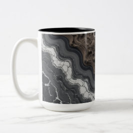 Black Marble Abstract Coffee Mug – Modern mug Zweifarbige Tasse