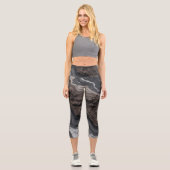 Black Marble Abstract Leggings – yoga pants (Vorderseite)
