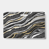 Black Marble Agate Geode Gold-Firmenname Ausweis (Rückseite)