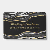 Black Marble Agate Geode Gold-Firmenname Ausweis (Vorderseite)