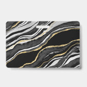 Black Marble Agate Geode Gold-Firmenname Ausweis (Rückseite)