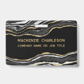 Black Marble Agate Geode Gold-Firmenname Ausweis (Vorderseite)