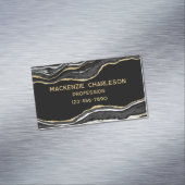 Black Marble Agate Geode Gold Glitzer Magnetische Visitenkarte (Beispiel)