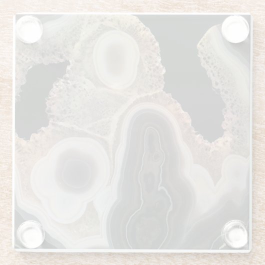 Black Marble Agate Geode Imitats Stone Untersetzer (Rückseite)