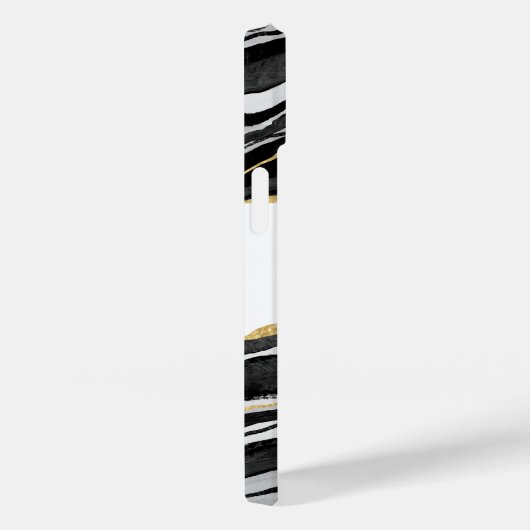 Black Marble Agate Gold Glitzer Personalisiert Case-Mate iPhone Hülle (Rückseite / Rechts)