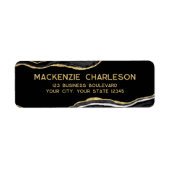 Black Marble Agate Gold Glitzer Rücksendeadresse (Vorne)