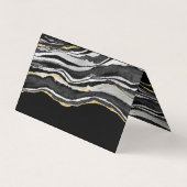 Black Marble Agate Gold Glitzer Visitenkarten (Rückseite)