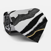 Black Marble Agate Gold Krawatte (Gerollt)