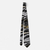 Black Marble Agate Gold Krawatte (Rückseite)