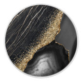 Black Marble Agate Keramikknauf (Vorderseite)