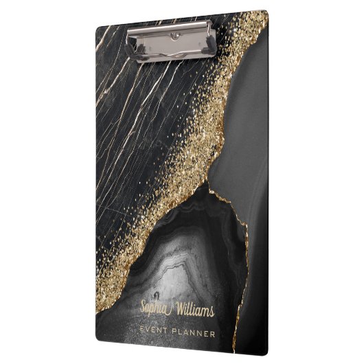 Black Marble Agate Klemmbrett (Links)