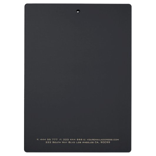 Black Marble Agate Klemmbrett (Rückseite)