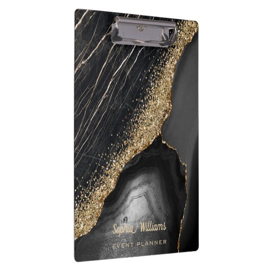 Black Marble Agate Klemmbrett (Rechts)