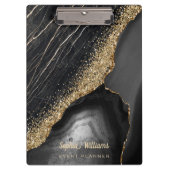 Black Marble Agate Klemmbrett (Vorderseite)