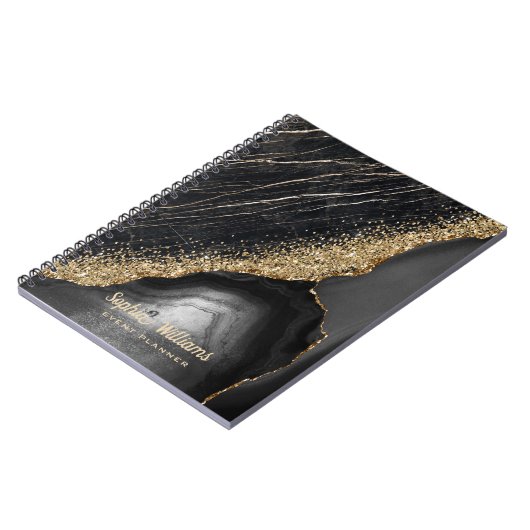 Black Marble Agate Notizblock (Linke Seite)