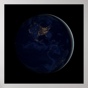 Black Marble - Americas at Night Poster