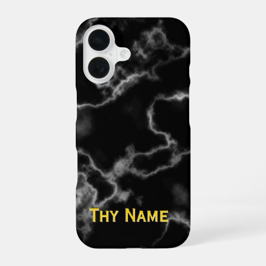 Black Marble Design - iPhone 16 Hülle (Rückseite)