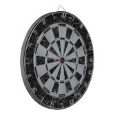 Black Marble Faux Metallic Gray Classic Elegant Dartscheibe (Vorderseite Links)