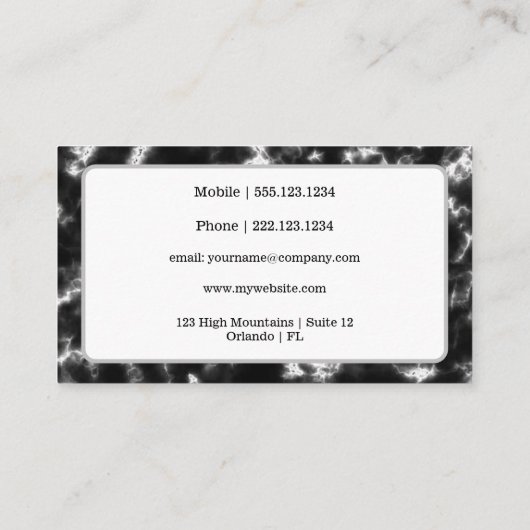 Black Marble Glam Gold & Glitzer Visitenkarte (Rückseite)
