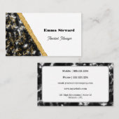 Black Marble Glam Gold & Glitzer Visitenkarte (Vorne/Hinten)